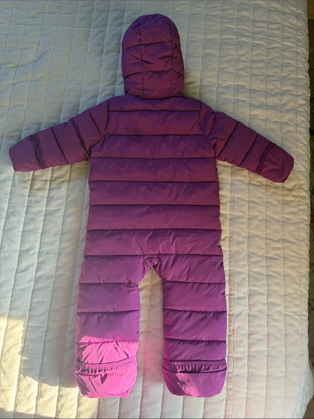 Primary Purple Puffer One-Piece Snowsuit with Hood 12-18m